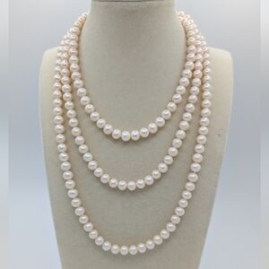 Belle de Mer 54" Cultured Pearl Necklace 7-8mm New